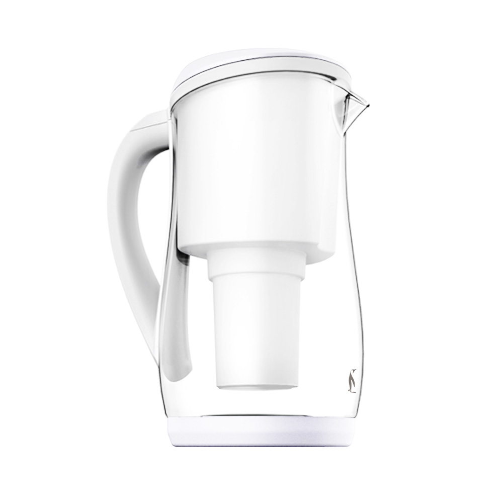 Gentoo Glass Water Filter Jug White pH Alkaline Water Filter. Removes and Reduces Fluoride