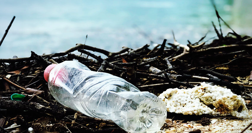 bottle at ocean