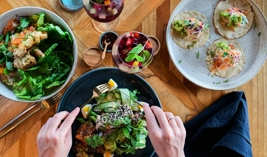 Eating healthy cooked delicious cuisine